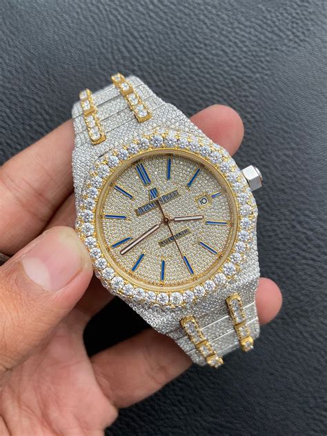 moissanite iced out watch.